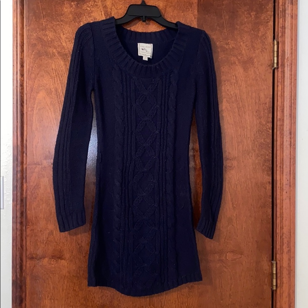 Navy blue sweater dress